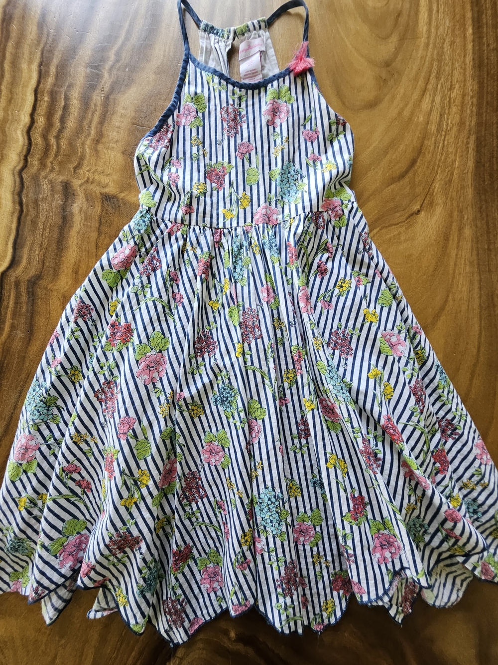 Tommy Bahama Navy Stripe Floral Sundress - Pink, Blue & Yellow